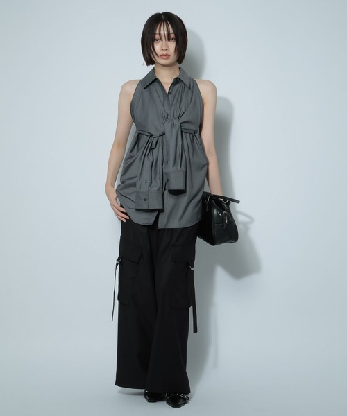 PAGEBOY（ページボーイ）の「2WAYスリーブシャツ（シャツ/ブラウス・レディース・グレー/オフホワイト/ブラック・FREE）」の19枚目の写真