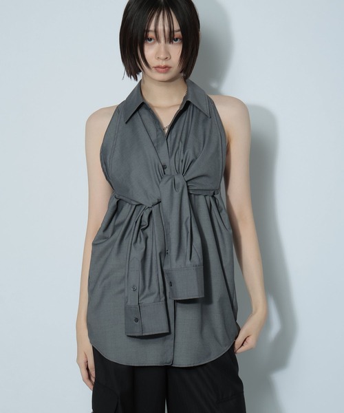 PAGEBOY（ページボーイ）の「2WAYスリーブシャツ（シャツ/ブラウス・レディース・グレー/オフホワイト/ブラック・FREE）」の20枚目の写真