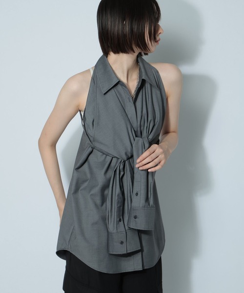 PAGEBOY（ページボーイ）の「2WAYスリーブシャツ（シャツ/ブラウス・レディース・グレー/オフホワイト/ブラック・FREE）」の21枚目の写真