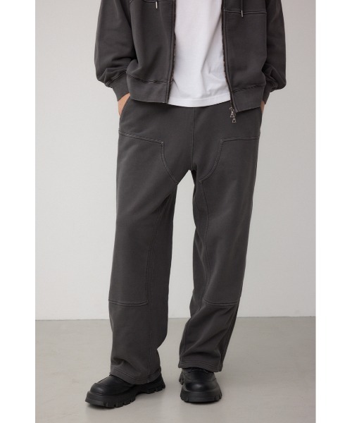 AZUL by moussy（アズールバイマウジー）の「ダブルニースウェットパンツ（スウェットパンツ・メンズ・ブラック/グリーン系その他2/ライトブラック・MEDIUM/LARGE）」の2枚目の写真