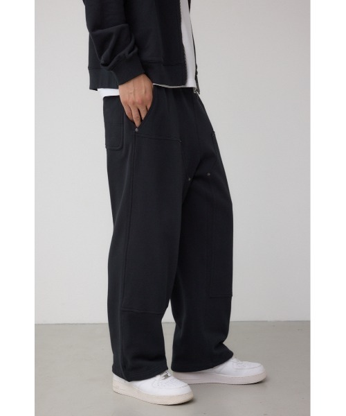 AZUL by moussy（アズールバイマウジー）の「ダブルニースウェットパンツ（スウェットパンツ・メンズ・ブラック/グリーン系その他2/ライトブラック・MEDIUM/LARGE）」の4枚目の写真