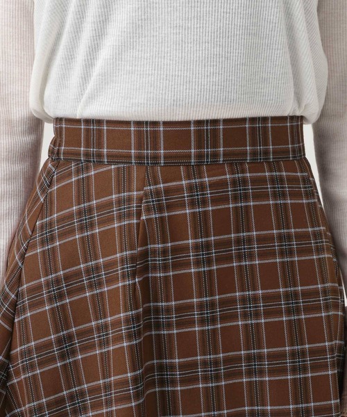 BAYFLOW（ベイフロー）の「[美シルエット]チェックフレアスカート（スカート・レディース・ブラウン/カーキ・FREE）」の13枚目の写真