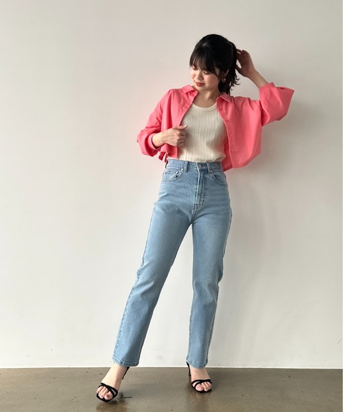COHINA(コヒナ)の「クロップドカラーシャツ 【低身長・小柄女性】(シャツ/ブラウス・レディース・ピンク・ONE SIZE)」の8枚目の写真