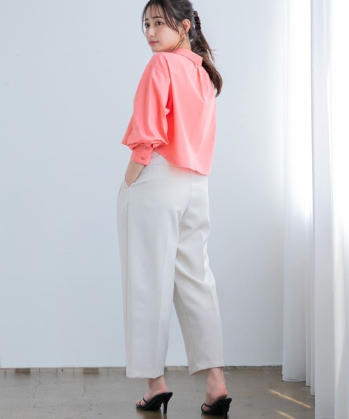 COHINA(コヒナ)の「クロップドカラーシャツ 【低身長・小柄女性】(シャツ/ブラウス・レディース・ピンク・ONE SIZE)」の2枚目の写真