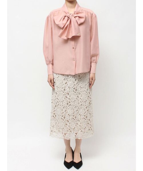 TONAL(トーナル)の「ビックリボンボウタイブラウス(シャツ/ブラウス・レディース・ピンク/チャコールグレー/オフホワイト・MEDIUM)」の15枚目の写真
