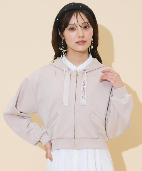 WILLSELECTION（ウィルセレクション）の「ロゴテープパーカー（パーカー・レディース・ピンク/ダークブラウン/ブラック/チャコールグレー・FREE）」の4枚目の写真