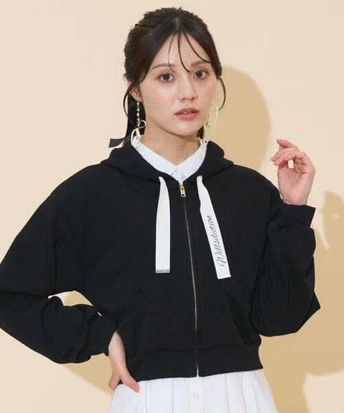 WILLSELECTION（ウィルセレクション）の「ロゴテープパーカー（パーカー・レディース・ピンク/ダークブラウン/ブラック/チャコールグレー・FREE）」の2枚目の写真