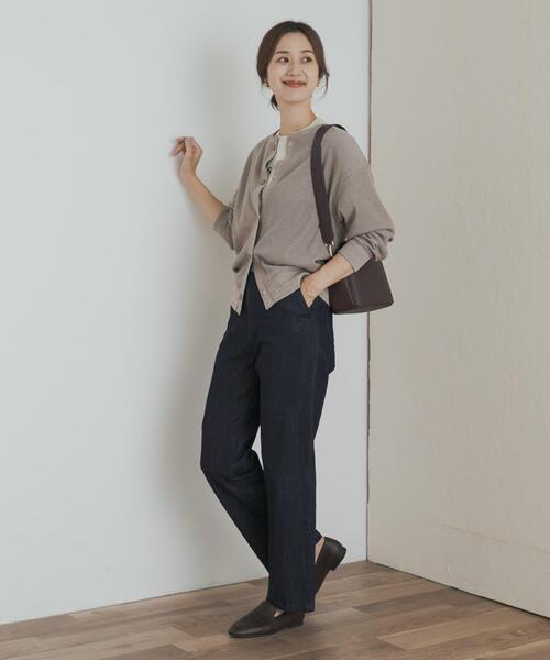 URBAN RESEARCH DOORS（アーバンリサーチドアーズ）の「タックフライスカーディガン（カーディガン/ボレロ・レディース・ネイビー/グレー系その他/バーガンディー・MEDIUM）」の10枚目の写真