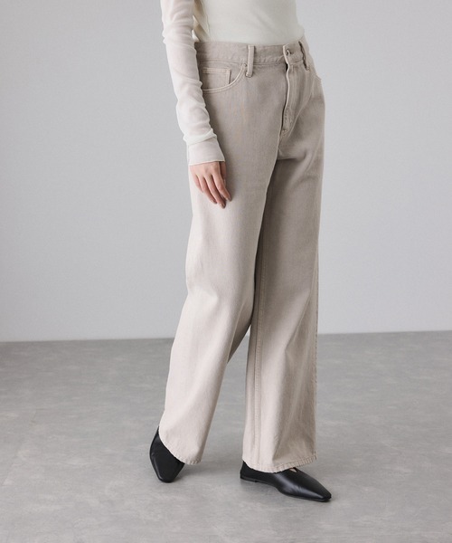 セール】【サステナブル】デニム＆カツラギセミフレアパンツ（デニム