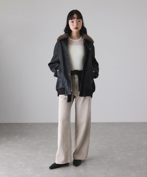 ADAM ET ROPE'（アダムエロペ）の「【サステナブル】デニム＆カツラギセミフレアパンツ（デニムパンツ・レディース・ライトグレー/ブルー系その他4・36/38）」の21枚目の写真