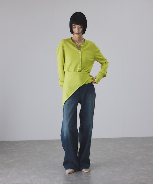 ADAM ET ROPE'（アダムエロペ）の「【サステナブル】デニム＆カツラギセミフレアパンツ（デニムパンツ・レディース・ライトグレー/ブルー系その他4・36/38）」の14枚目の写真