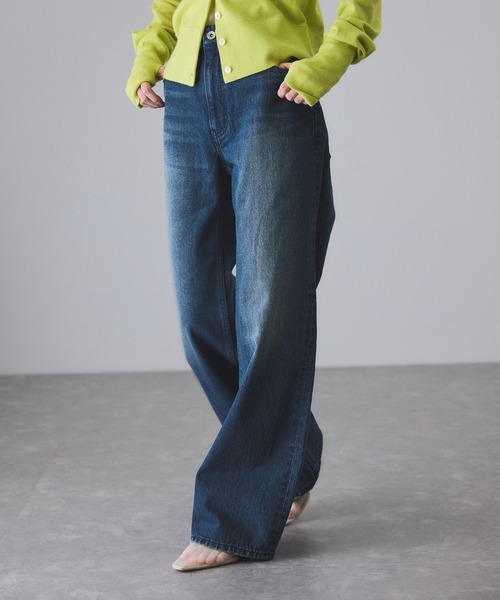 ADAM ET ROPE'（アダムエロペ）の「【サステナブル】デニム＆カツラギセミフレアパンツ（デニムパンツ・レディース・ライトグレー/ブルー系その他4・36/38）」の15枚目の写真