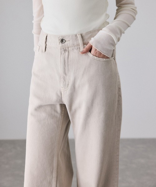 ADAM ET ROPE'（アダムエロペ）の「【サステナブル】デニム＆カツラギセミフレアパンツ（デニムパンツ・レディース・ライトグレー/ブルー系その他4・36/38）」の9枚目の写真