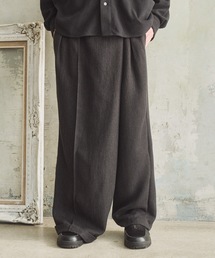 CASPER JOHN | Double belt asymmetry tweed slacks/ダブルベルトアシンメトリーツィードスラックス(スラックス)