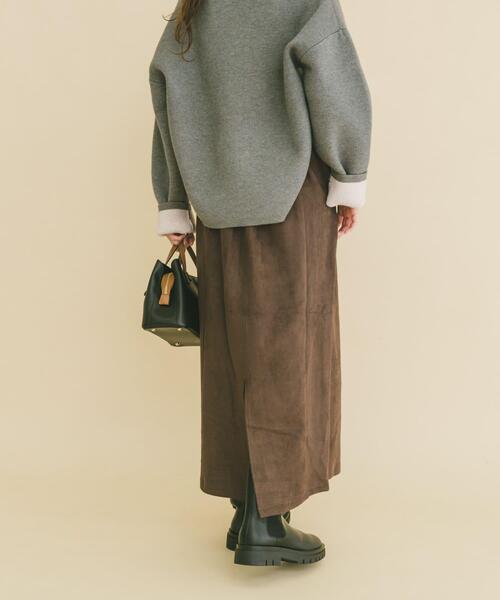 ITEMS URBANRESEARCH（アイテムズ アーバンリサーチ）の「『イージーケア』ベルト付きフェイクスエードスカート（スカート・レディース・イエロー/ネイビー/ブラウン・FREE）」の5枚目の写真