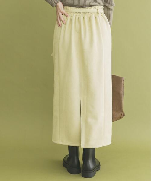 ITEMS URBANRESEARCH（アイテムズ アーバンリサーチ）の「『イージーケア』ベルト付きフェイクスエードスカート（スカート・レディース・イエロー/ネイビー/ブラウン・FREE）」の13枚目の写真