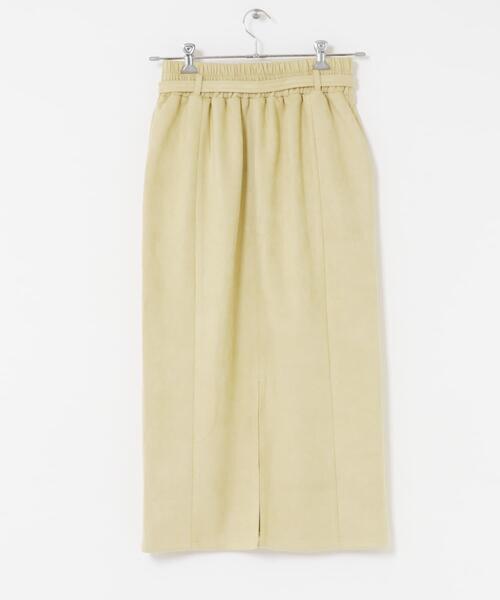 ITEMS URBANRESEARCH（アイテムズ アーバンリサーチ）の「『イージーケア』ベルト付きフェイクスエードスカート（スカート・レディース・イエロー/ネイビー/ブラウン・FREE）」の22枚目の写真