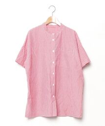 JUNOAH（ジュノア）の「ストライプ柄半袖シャツ（シャツ/ブラウス）」