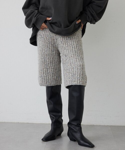THE PAUSE(ザ ポーズ)の「【THE PAUSE】ニットハーフパンツ(その他パンツ・レディース・グレー/バーガンディー/ブラック・FREE)」の1枚目の写真