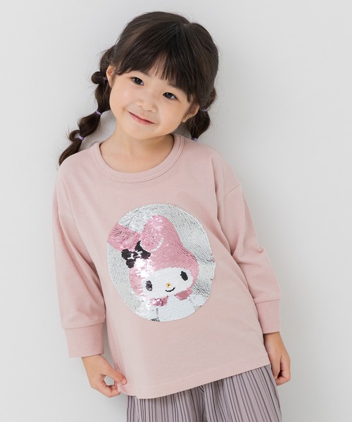 sanrio（サンリオ）の「〈サンリオ〉スパンコール 長袖Tシャツ（Tシャツ/カットソー・キッズ・ホワイト/ラベンダー/スモークピンク・80ｃｍ/90cm/100cm/110cm/120cm/130cm）」の3枚目の写真