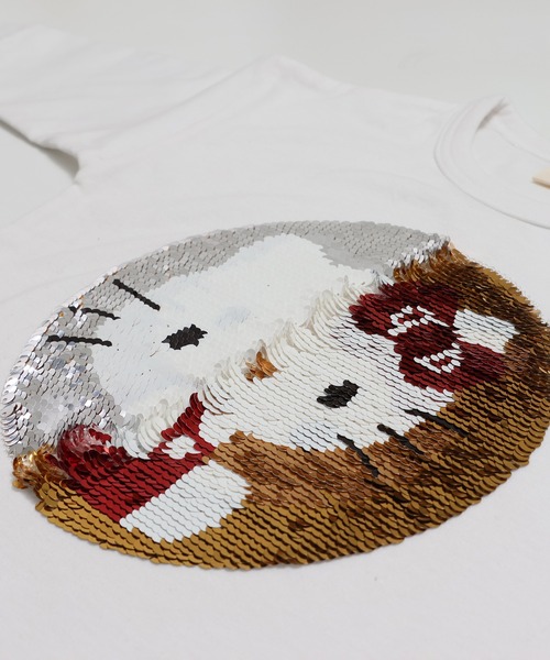 sanrio（サンリオ）の「〈サンリオ〉スパンコール 長袖Tシャツ（Tシャツ/カットソー・キッズ・ホワイト/ラベンダー/スモークピンク・80ｃｍ/90cm/100cm/110cm/120cm/130cm）」の4枚目の写真