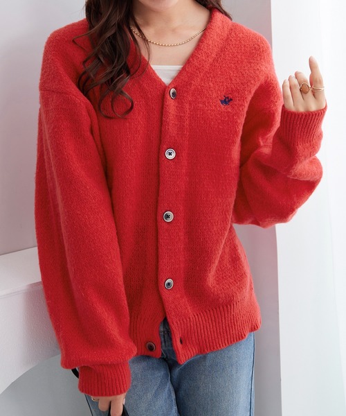 BEVERLY HILLS POLO CLUB（ビバリーヒルズポロクラブ）の「【BEVERLY HILLS POLO CLUB】ロング丈Ｖネックニットカーデ（カーディガン/ボレロ・レディース・ブルー/グレー/レッド・LL/L/M）」の3枚目の写真