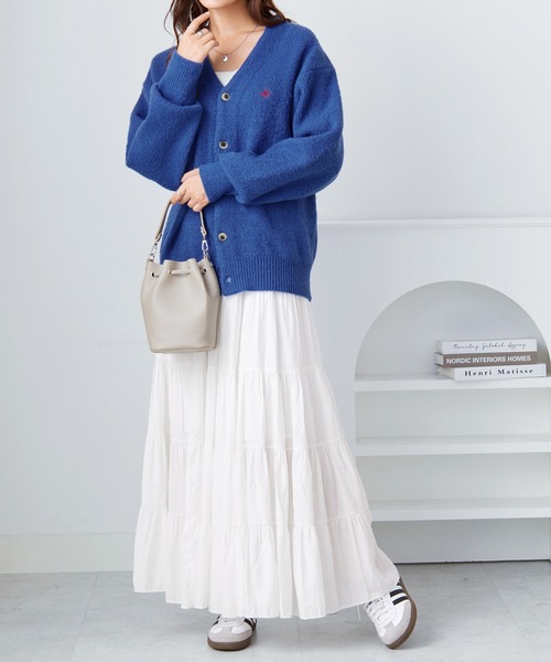 BEVERLY HILLS POLO CLUB（ビバリーヒルズポロクラブ）の「【BEVERLY HILLS POLO CLUB】ロング丈Ｖネックニットカーデ（カーディガン/ボレロ・レディース・ブルー/グレー/レッド・LL/L/M）」の5枚目の写真