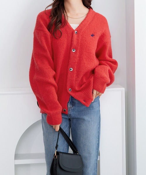 BEVERLY HILLS POLO CLUB（ビバリーヒルズポロクラブ）の「【BEVERLY HILLS POLO CLUB】ロング丈Ｖネックニットカーデ（カーディガン/ボレロ・レディース・ブルー/グレー/レッド・LL/L/M）」の11枚目の写真