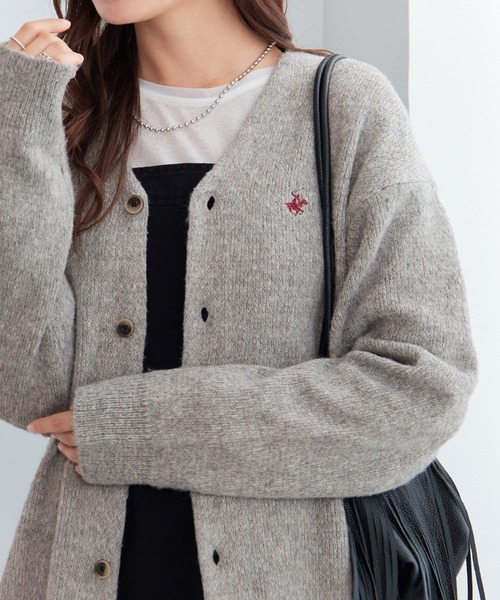 BEVERLY HILLS POLO CLUB（ビバリーヒルズポロクラブ）の「【BEVERLY HILLS POLO CLUB】ロング丈Ｖネックニットカーデ（カーディガン/ボレロ・レディース・ブルー/グレー/レッド・LL/L/M）」の19枚目の写真