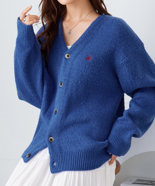 BEVERLY HILLS POLO CLUB（ビバリーヒルズポロクラブ）の「【BEVERLY HILLS POLO CLUB】ロング丈Ｖネックニットカーデ（カーディガン/ボレロ・レディース・ブルー/グレー/レッド・LL/L/M）」の4枚目の写真
