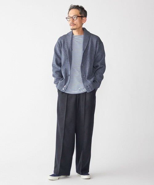 SHIPS（シップス）の「SHIPS:〈手洗い可能〉ミックス ポリ ショールカラー ニット カーディガン（カーディガン/ボレロ・メンズ・ダークグレー/ブラウン/ネイビー・SMALL/MEDIUM/LARGE/X-LARGE）」の5枚目の写真