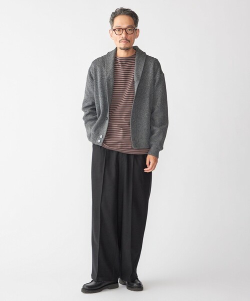SHIPS（シップス）の「SHIPS:〈手洗い可能〉ミックス ポリ ショールカラー ニット カーディガン（カーディガン/ボレロ・メンズ・ダークグレー/ブラウン/ネイビー・SMALL/MEDIUM/LARGE/X-LARGE）」の6枚目の写真