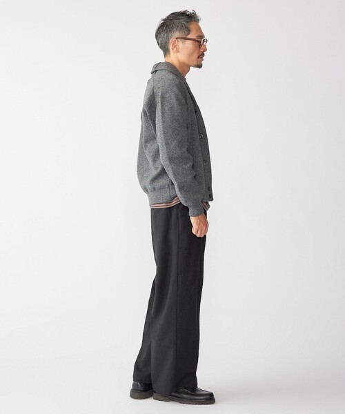 SHIPS（シップス）の「SHIPS:〈手洗い可能〉ミックス ポリ ショールカラー ニット カーディガン（カーディガン/ボレロ・メンズ・ダークグレー/ブラウン/ネイビー・SMALL/MEDIUM/LARGE/X-LARGE）」の9枚目の写真