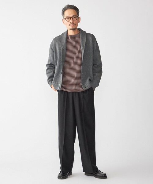 SHIPS（シップス）の「SHIPS:〈手洗い可能〉ミックス ポリ ショールカラー ニット カーディガン（カーディガン/ボレロ・メンズ・ダークグレー/ブラウン/ネイビー・SMALL/MEDIUM/LARGE/X-LARGE）」の10枚目の写真