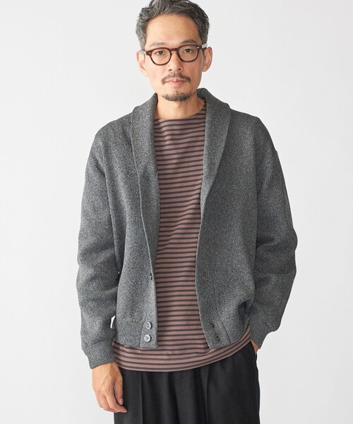 SHIPS（シップス）の「SHIPS:〈手洗い可能〉ミックス ポリ ショールカラー ニット カーディガン（カーディガン/ボレロ・メンズ・ダークグレー/ブラウン/ネイビー・SMALL/MEDIUM/LARGE/X-LARGE）」の11枚目の写真