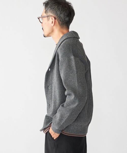 SHIPS（シップス）の「SHIPS:〈手洗い可能〉ミックス ポリ ショールカラー ニット カーディガン（カーディガン/ボレロ・メンズ・ダークグレー/ブラウン/ネイビー・SMALL/MEDIUM/LARGE/X-LARGE）」の12枚目の写真