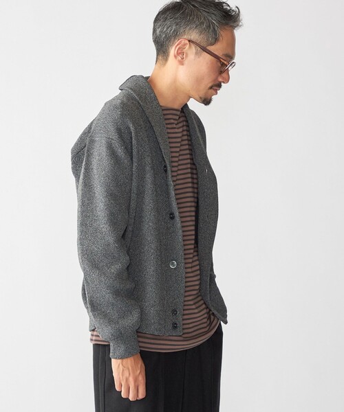 SHIPS（シップス）の「SHIPS:〈手洗い可能〉ミックス ポリ ショールカラー ニット カーディガン（カーディガン/ボレロ・メンズ・ダークグレー/ブラウン/ネイビー・SMALL/MEDIUM/LARGE/X-LARGE）」の14枚目の写真