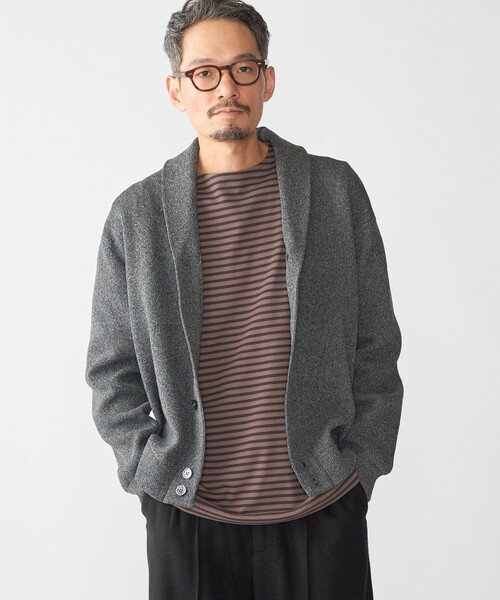 SHIPS（シップス）の「SHIPS:〈手洗い可能〉ミックス ポリ ショールカラー ニット カーディガン（カーディガン/ボレロ・メンズ・ダークグレー/ブラウン/ネイビー・SMALL/MEDIUM/LARGE/X-LARGE）」の15枚目の写真