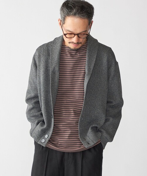 SHIPS（シップス）の「SHIPS:〈手洗い可能〉ミックス ポリ ショールカラー ニット カーディガン（カーディガン/ボレロ・メンズ・ダークグレー/ブラウン/ネイビー・SMALL/MEDIUM/LARGE/X-LARGE）」の16枚目の写真