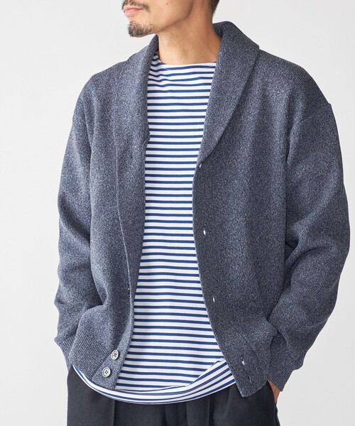 SHIPS（シップス）の「SHIPS:〈手洗い可能〉ミックス ポリ ショールカラー ニット カーディガン（カーディガン/ボレロ・メンズ・ダークグレー/ブラウン/ネイビー・SMALL/MEDIUM/LARGE/X-LARGE）」の21枚目の写真