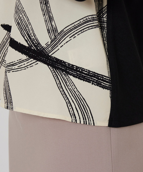 NARACAMICIE(ナラカミーチェ)の「【NARACAMICIE】ボウタイドッキングカットソー(Tシャツ/カットソー・レディース・ブラック/ホワイト・M/XL)」の12枚目の写真