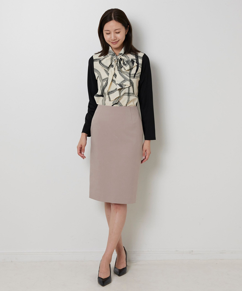 NARACAMICIE(ナラカミーチェ)の「【NARACAMICIE】ボウタイドッキングカットソー(Tシャツ/カットソー・レディース・ブラック/ホワイト・M/XL)」の14枚目の写真