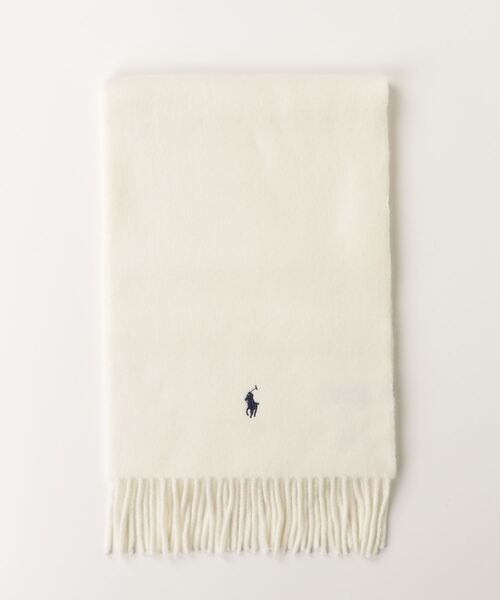POLO RALPH LAUREN(ポロ ラルフ ローレン)の「フリンジトリム ウール マフラー(マフラー・レディース・ナチュラル・ONE)」の4枚目の写真