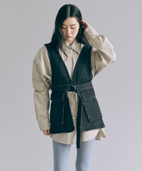 EN NEUME(エンノイム)の「Convertible Denim Gilet(ベスト・レディース・ブルー/グレー/ブラック・FREE)」の22枚目の写真