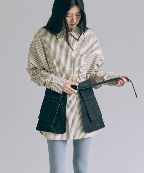 EN NEUME(エンノイム)の「Convertible Denim Gilet(ベスト・レディース・ブルー/グレー/ブラック・FREE)」の13枚目の写真
