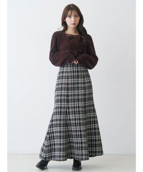 MERCURYDUO（マーキュリーデュオ）の「オリジナルロービングチェックマーメイドスカート（スカート・レディース・ブラック/レッド/オフホワイト/パープル・SMALL/MEDIUM）」の10枚目の写真