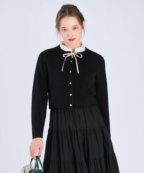 セール】ウール フラワーボタン カーディガン（カーディガン/ボレロ