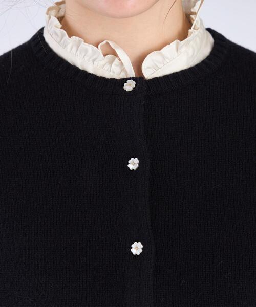 セール】ウール フラワーボタン カーディガン（カーディガン/ボレロ