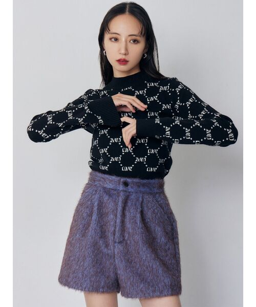MURUA(ムルーア)の「モノグラムバイカラーニット(ニット/セーター・レディース・ブルー/ブラック/アイボリー/ブラウン・FREE)」の21枚目の写真
