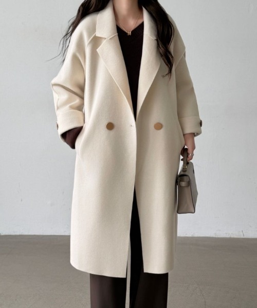 セール】袖折り返しゴールドボタンチェスターコート（チェスターコート